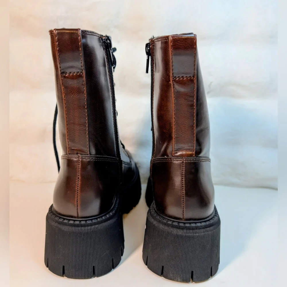Madden Girl Kknight Combat Boots – Brown Rub – Size 6.5M (New in Box) - Picture 10 of 12